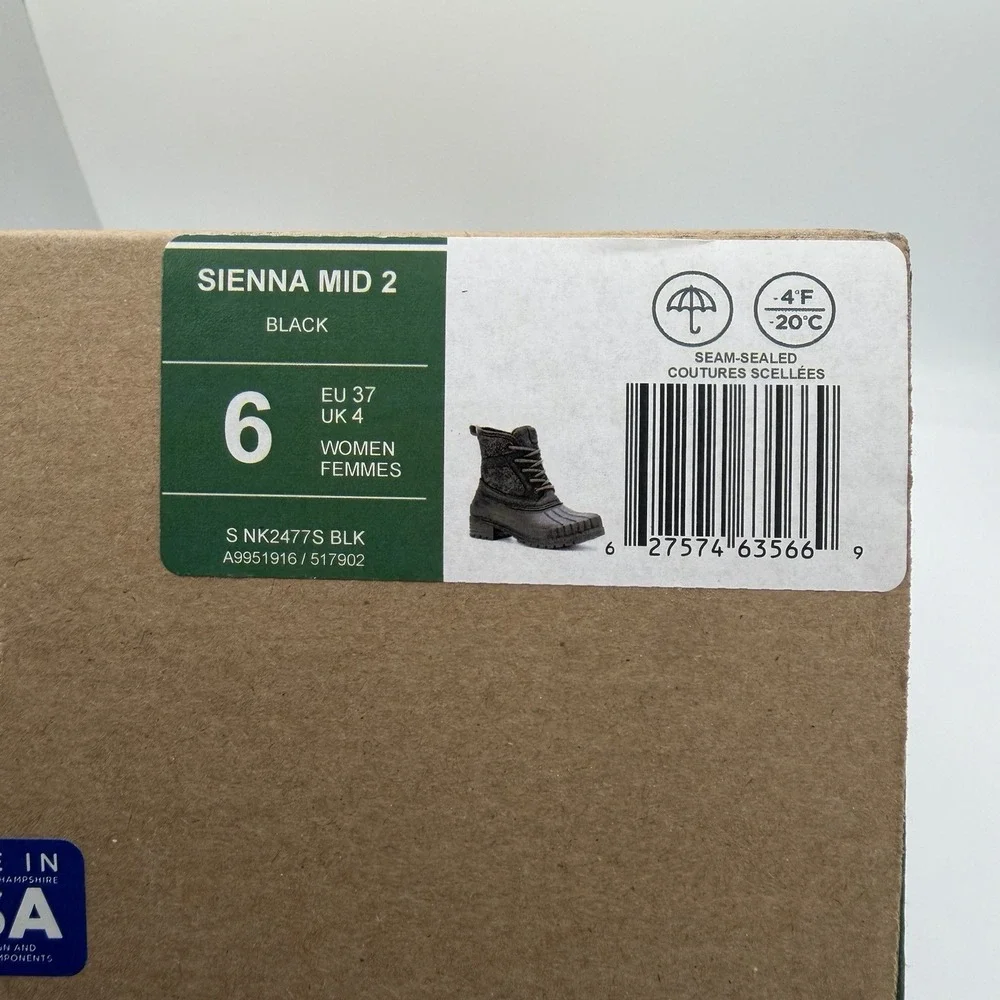 Kamik Womens Size 6 Sienna Mid 2‎ Black Waterproof Duck Boots Shoes